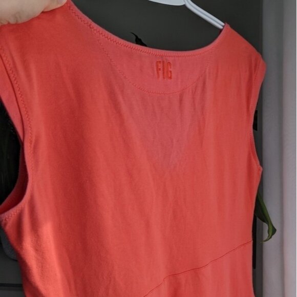 Fig Voyage orange Sleeveless V Neck Cotton Dress Large T6 - Picture 4 of 10